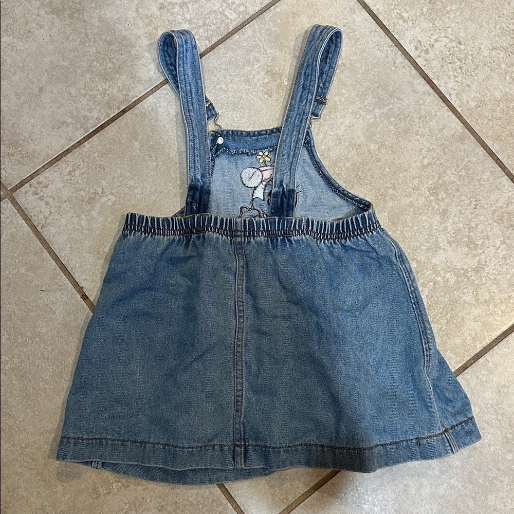 Vintage Mickey & Co Minnie Mouse Denim Jumper Overalls Dress 4T 80s 90s Y2K - Picture 5 of 6